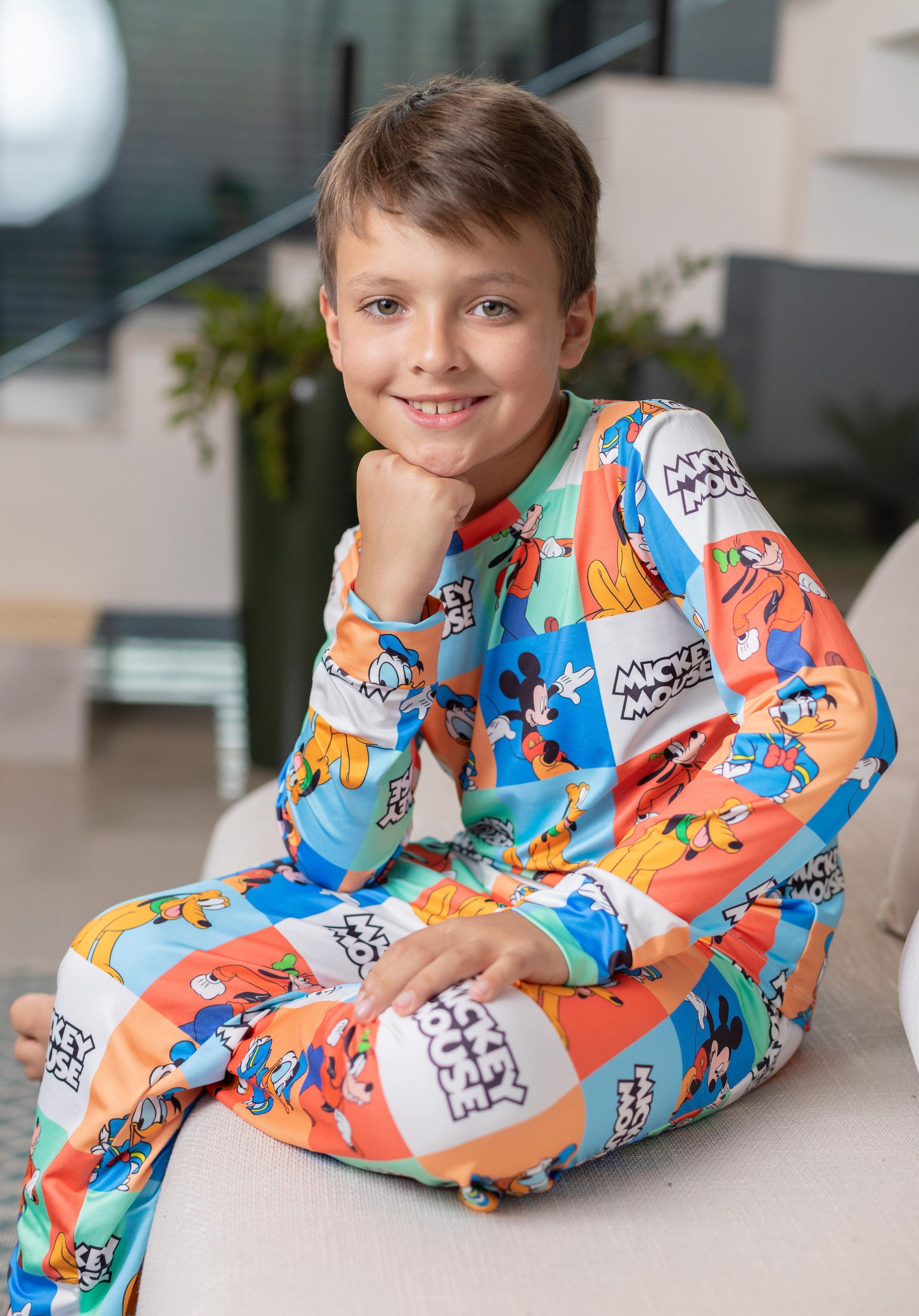 Calça Manga Longa Tradicional infantil Mickey e Pateta Pandite