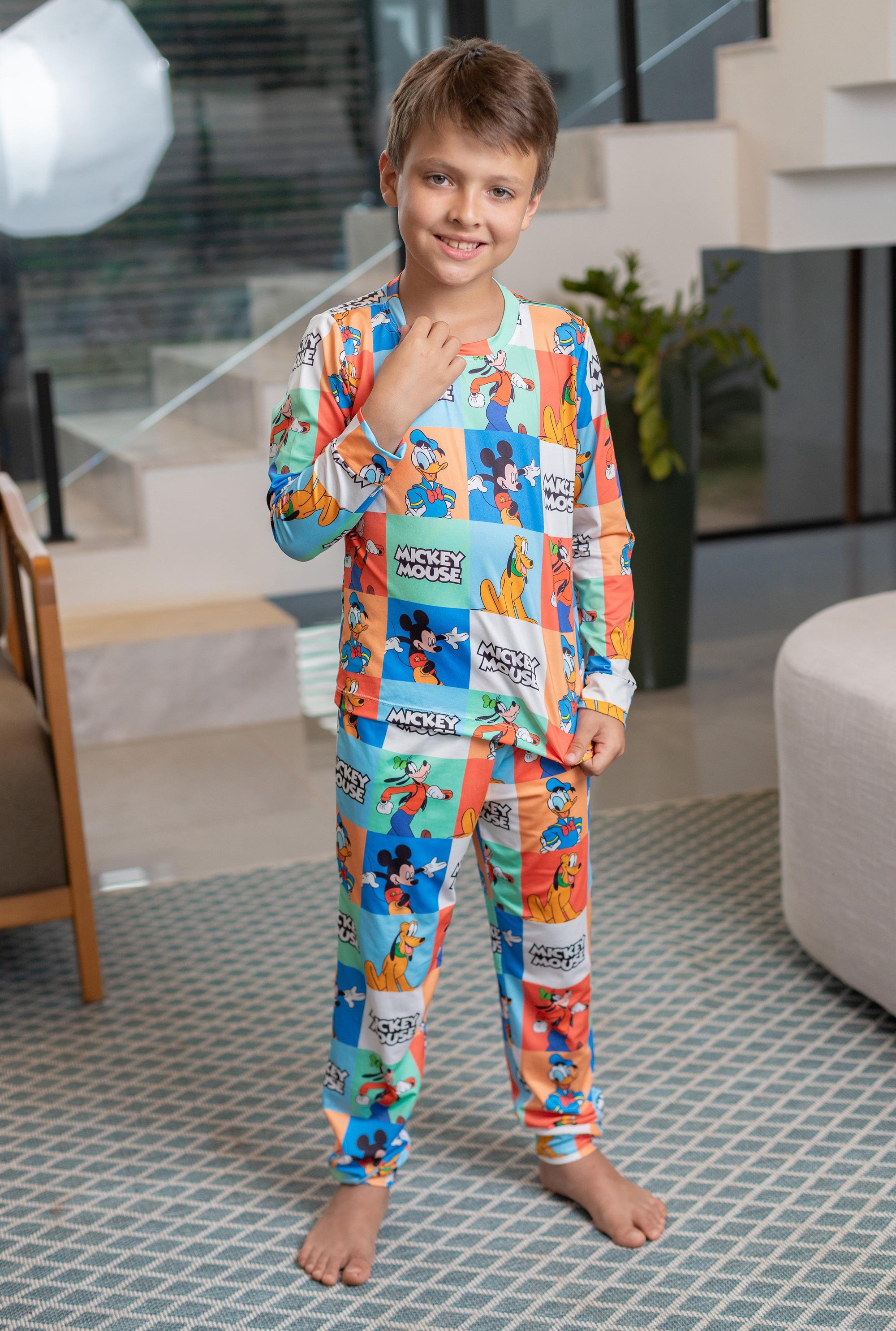 Calça Manga Longa Tradicional infantil Mickey e Pateta Pandite