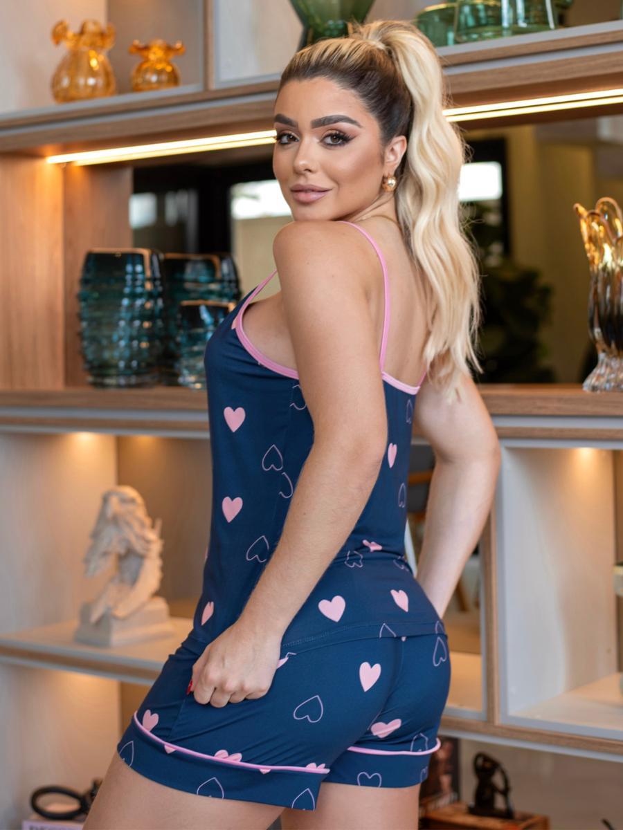 Alcinha Com Botões Azul escuro Pandite