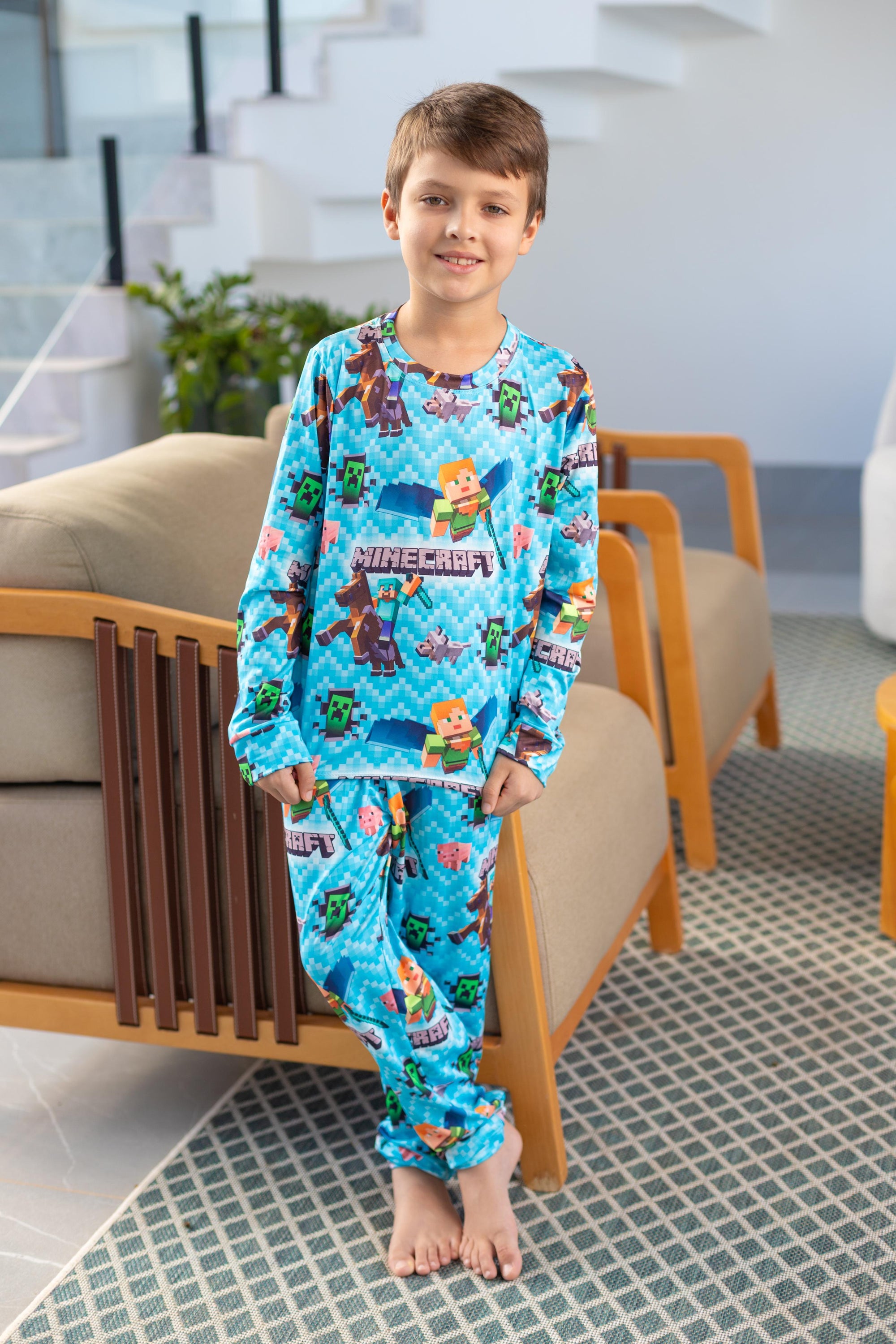 Calça Manga Longa Tradicional infantil Minecraft Pandite