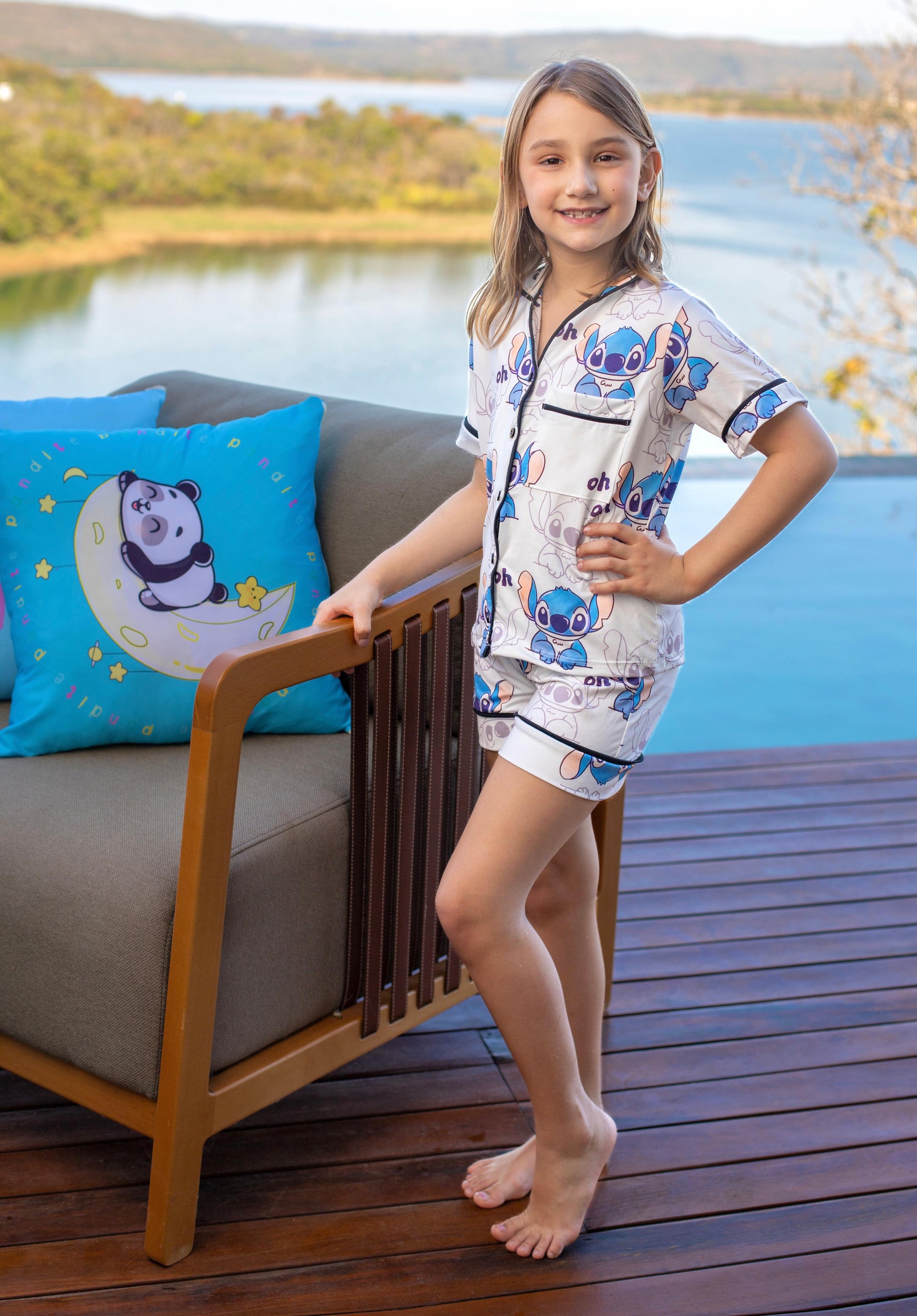 Americano Short Infantil Stitch Oh Pandite