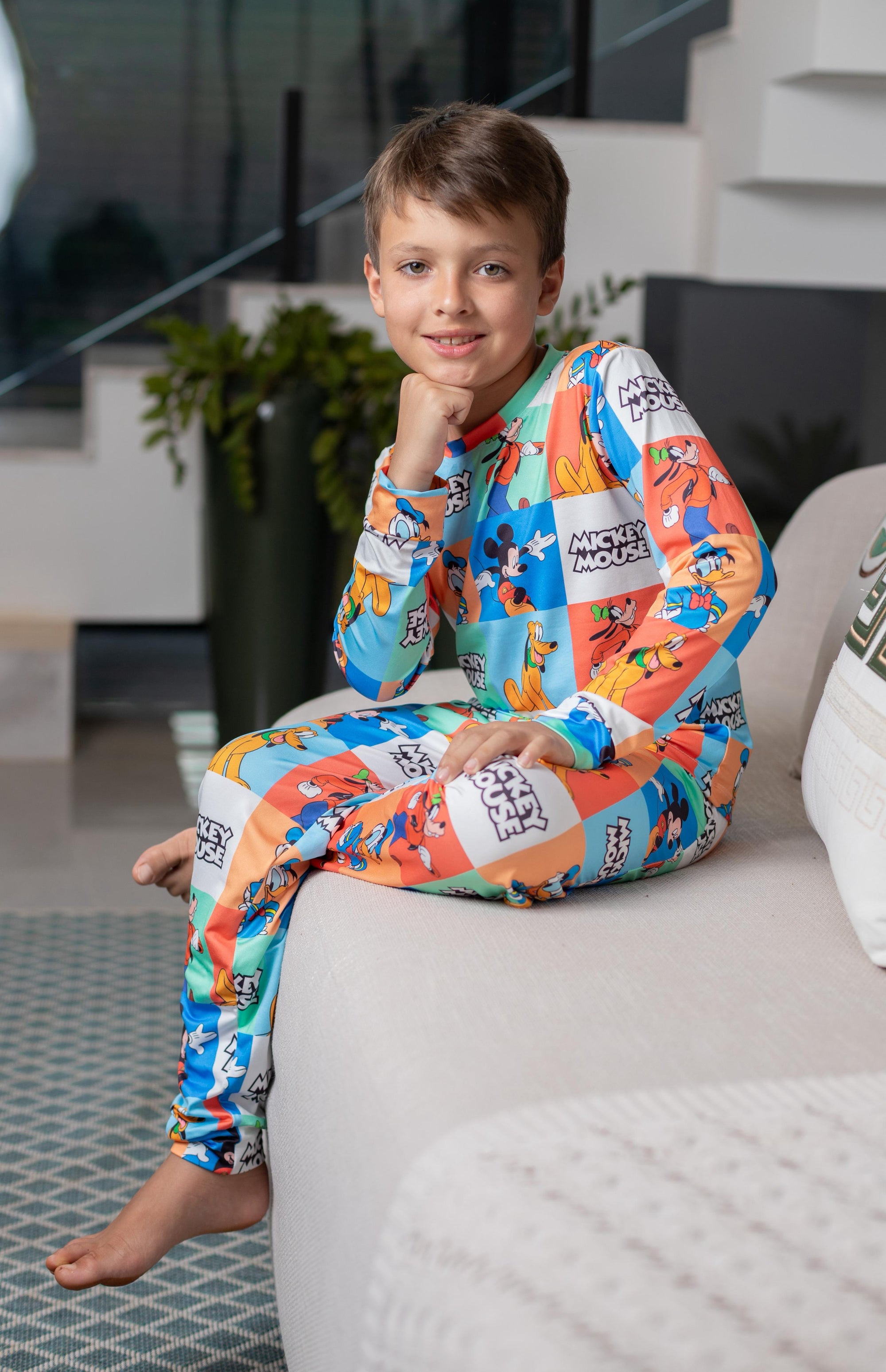 Calça Manga Longa Tradicional infantil Mickey e Pateta Pandite