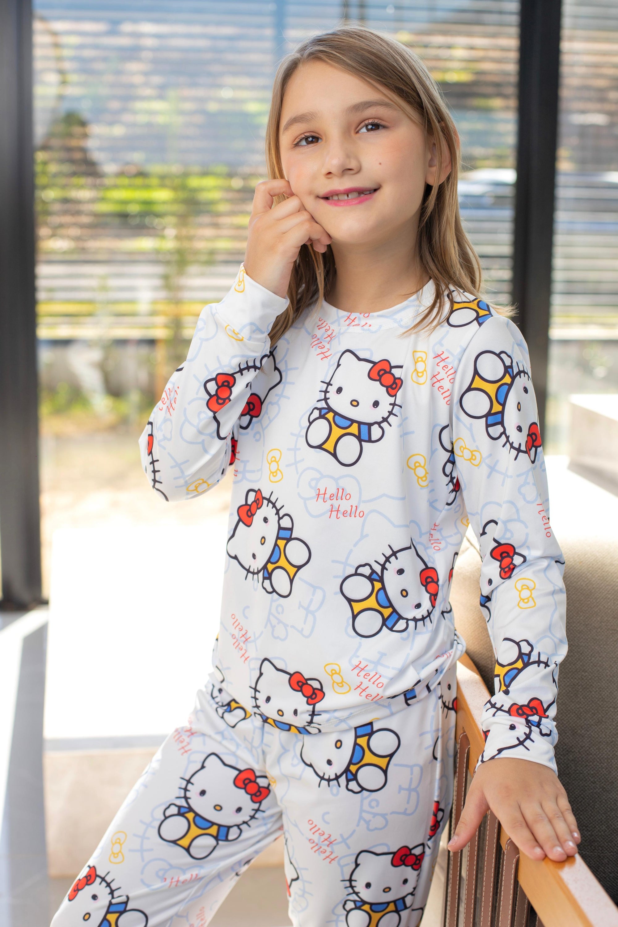 Calça Manga Longa Tradicional infantil Hello ketty branca Pandite