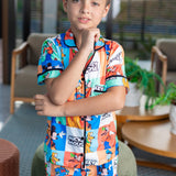 Americano Short Infantil Mickey e Pateta Pandite