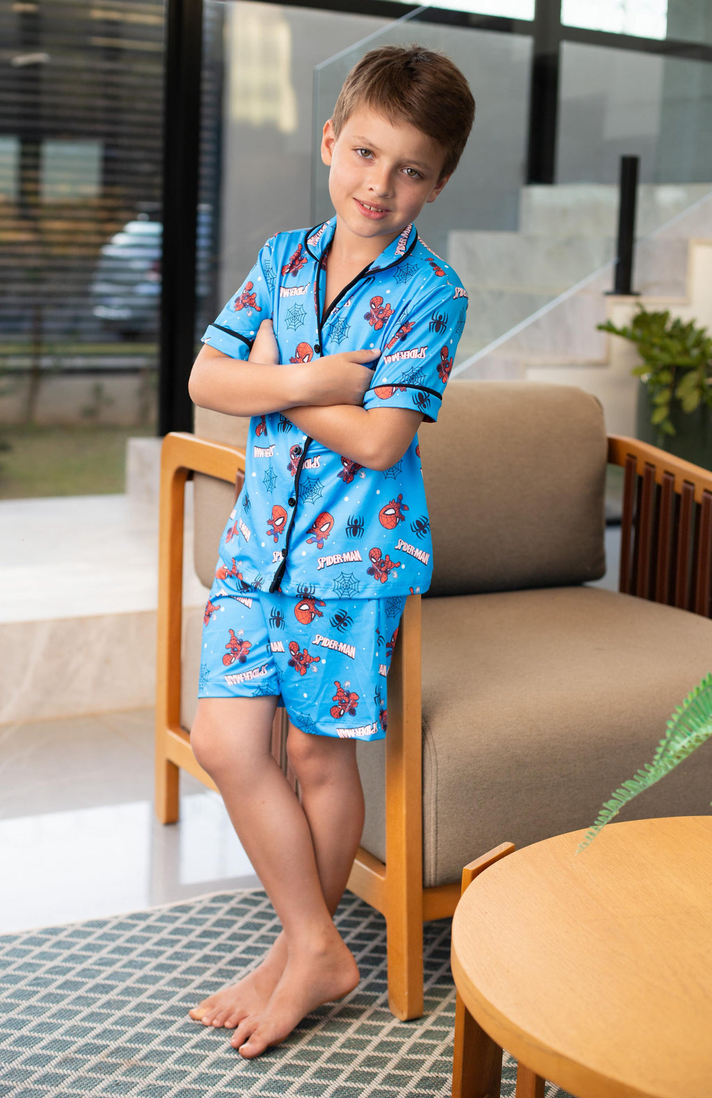 Americano Short Infantil Homem Aranha Pandite