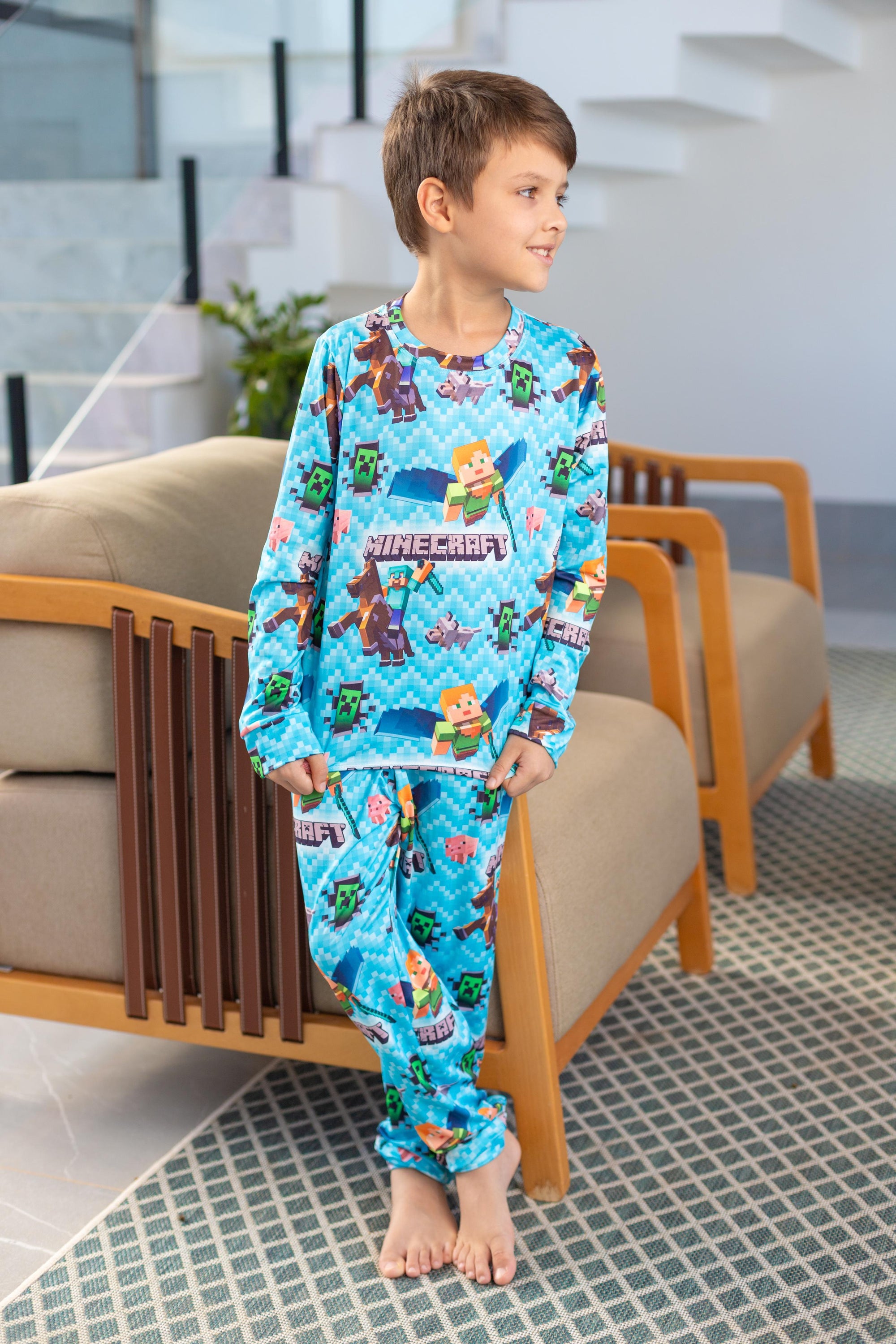 Calça Manga Longa Tradicional infantil Minecraft Pandite