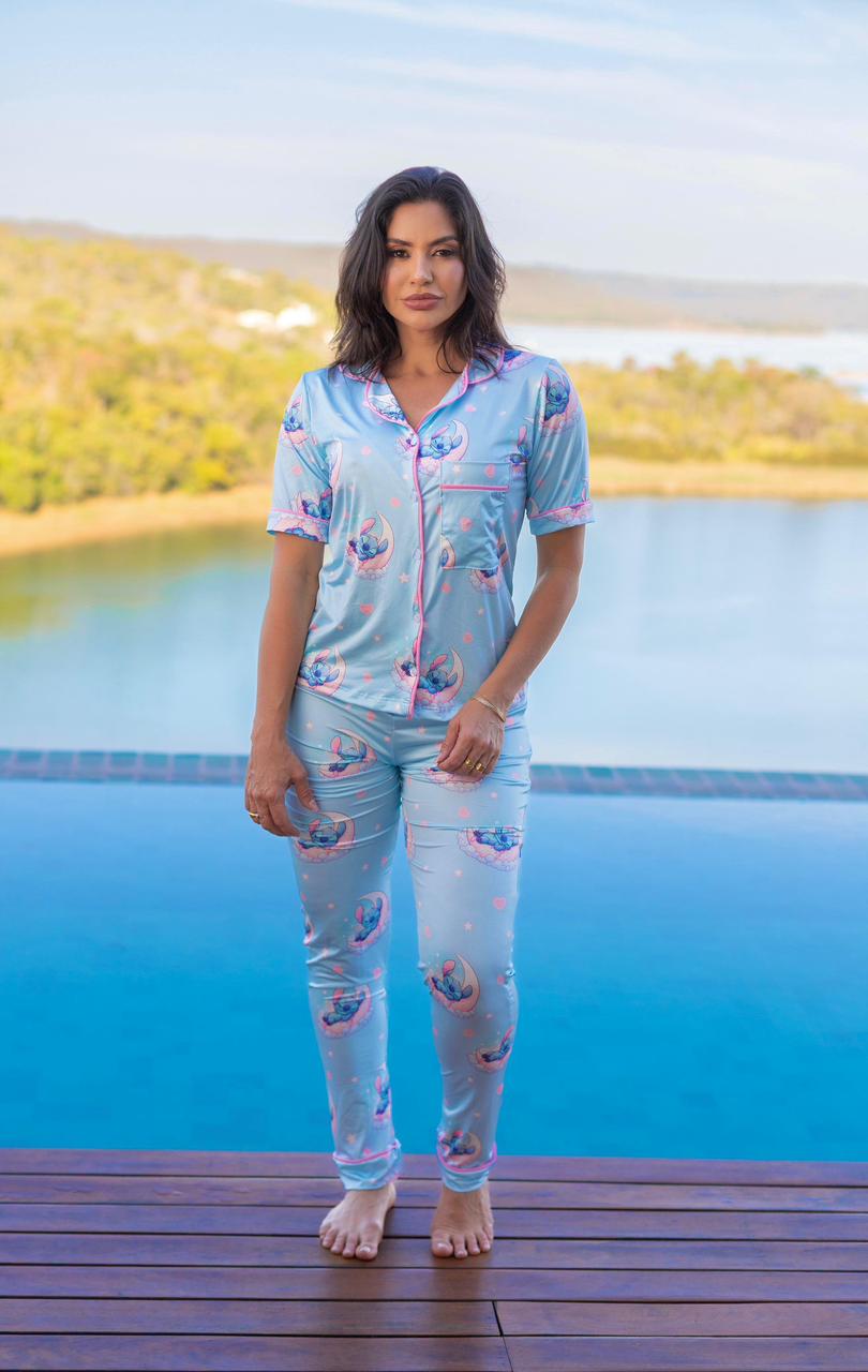 Americano Calça com Manga Curta Stitich Soninho Pandite