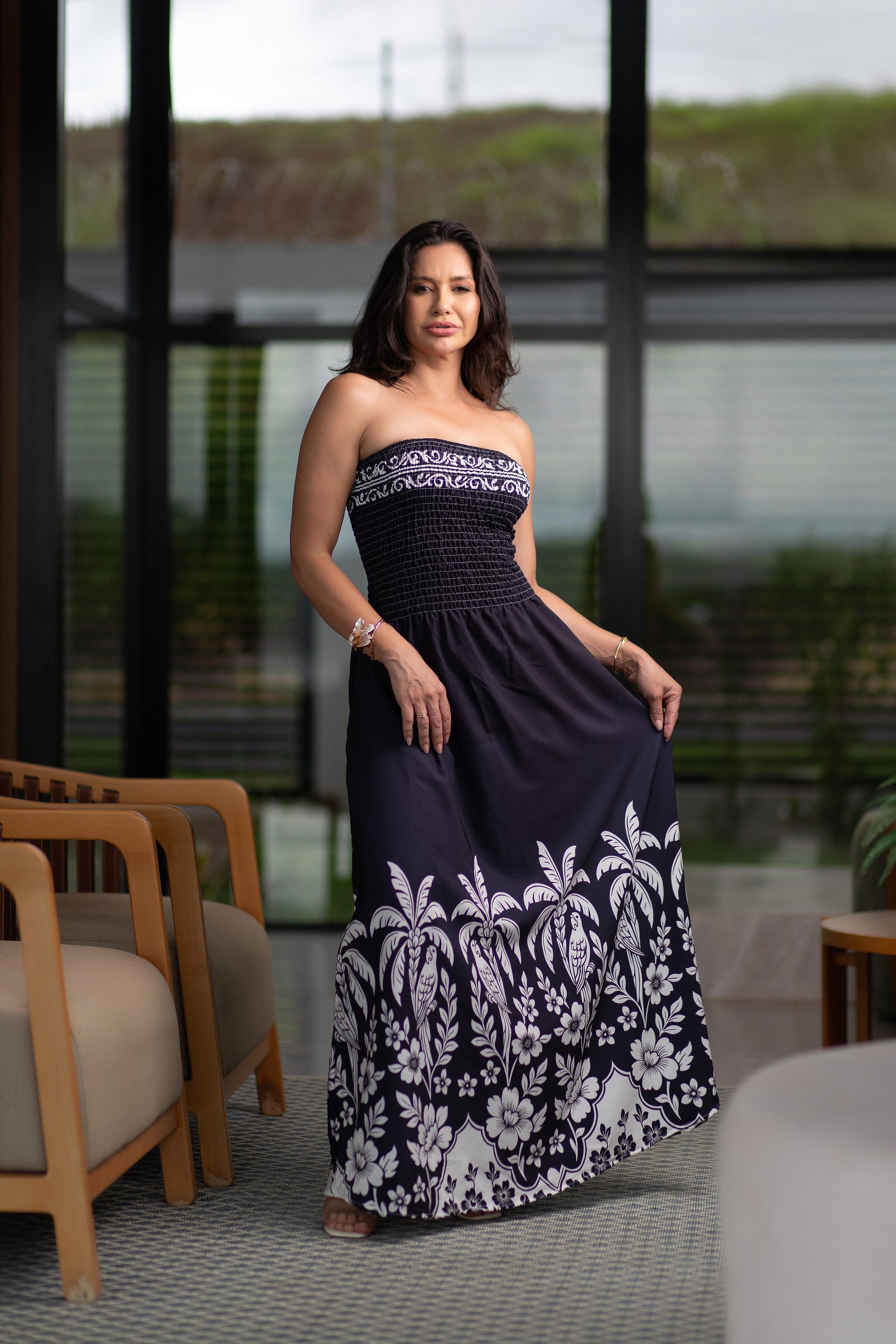 VESTIDO - Preto coqueiros