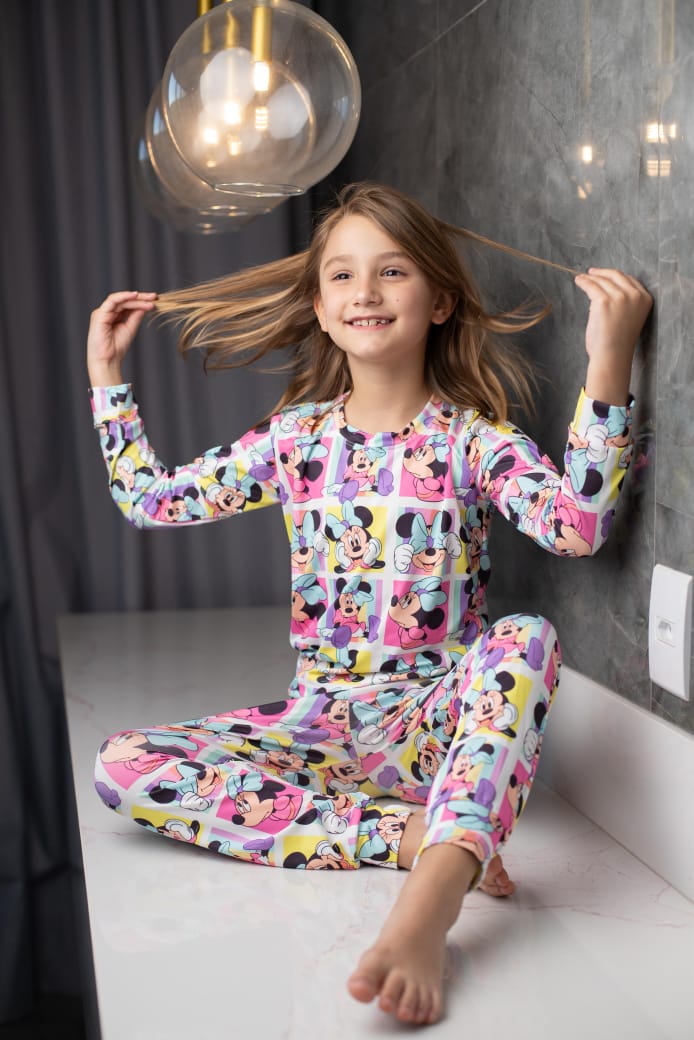 Manga Longa Tradicional infantil minnie emoçoes  - pandite pijamas