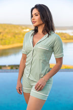 Pijama Americano VERDE CLARO liso - Pandite