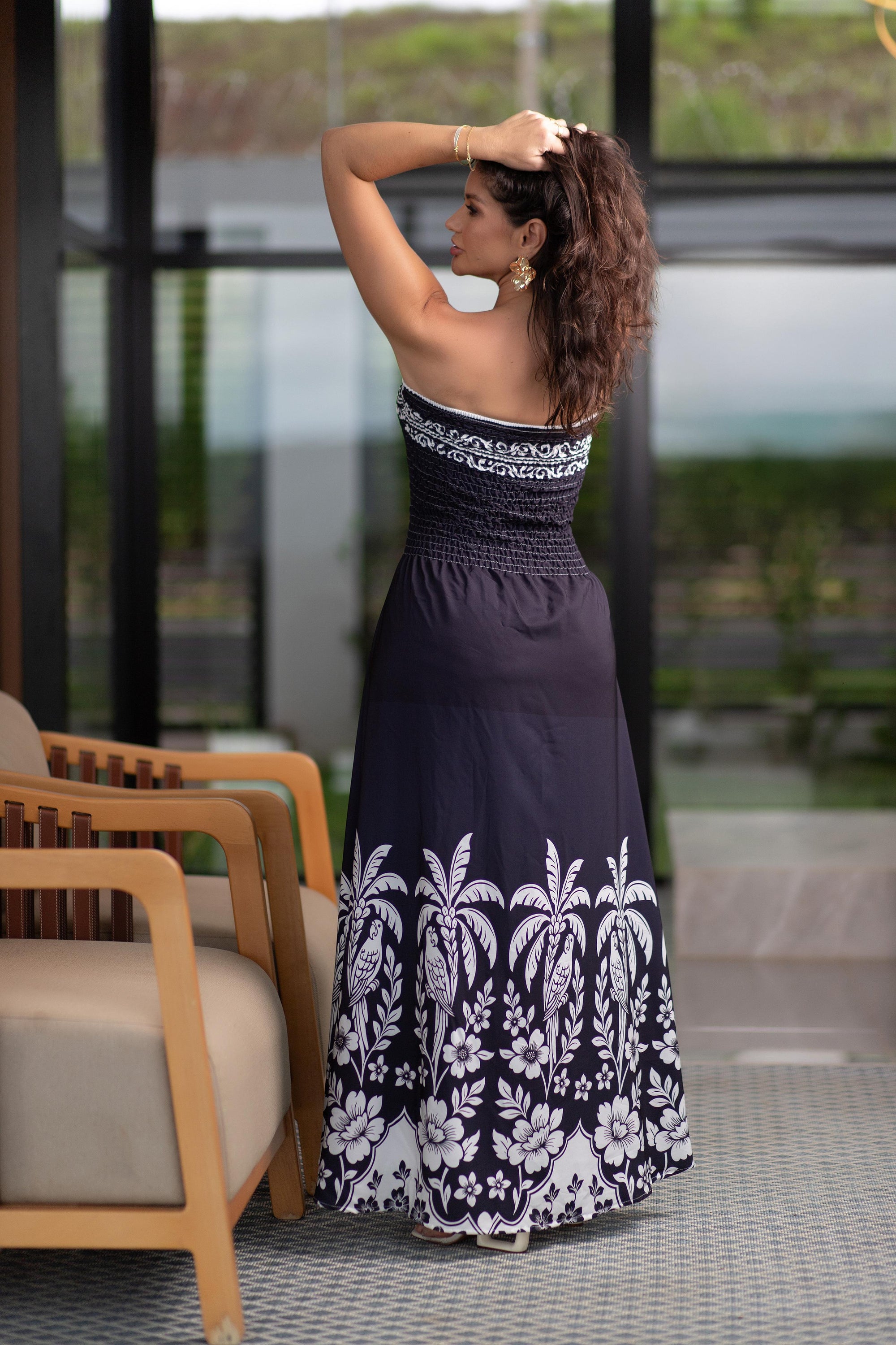 VESTIDO - Preto coqueiros