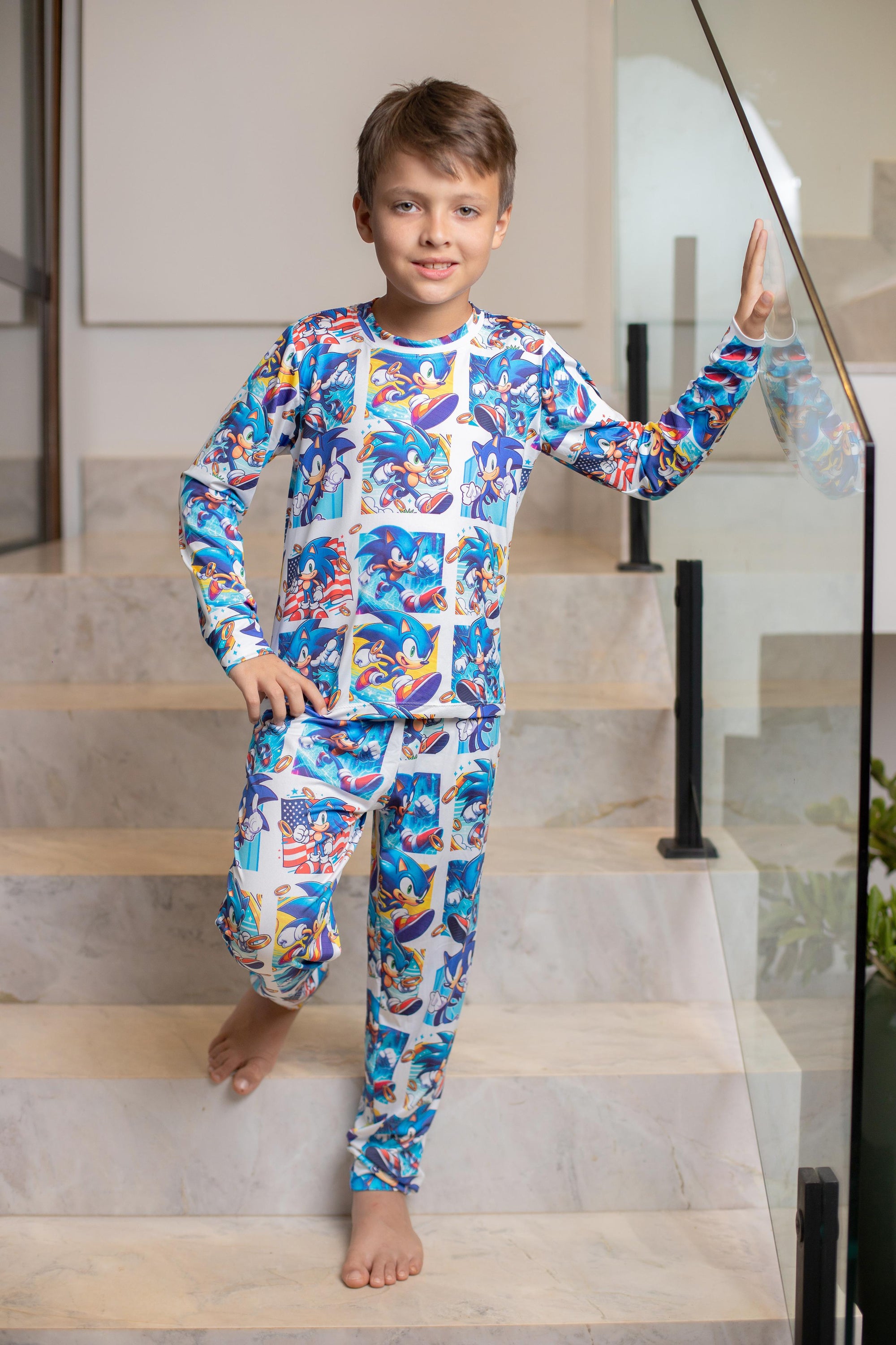 Manga Longa infantil sonic - pandite pijamas