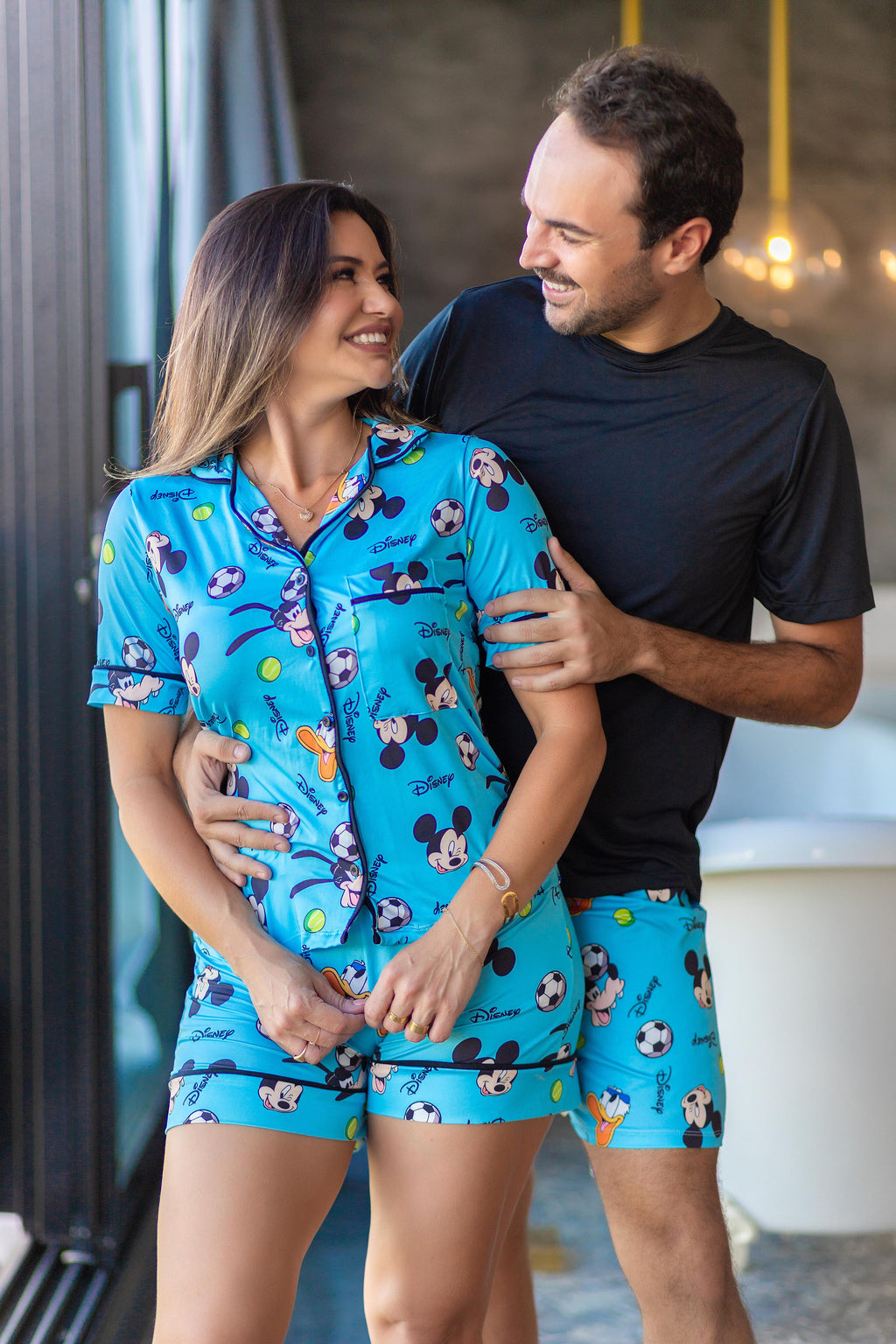 Americano Short Mickey Azul Feminino/Masculino Pandite