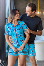 Americano Short Mickey Azul Feminino/Masculino Pandite