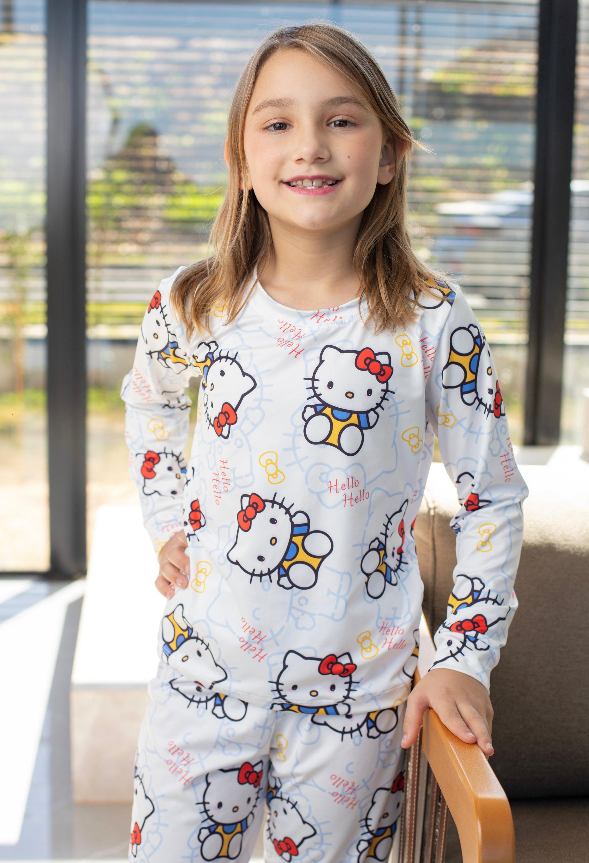 Calça Manga Longa Tradicional infantil Hello ketty branca Pandite