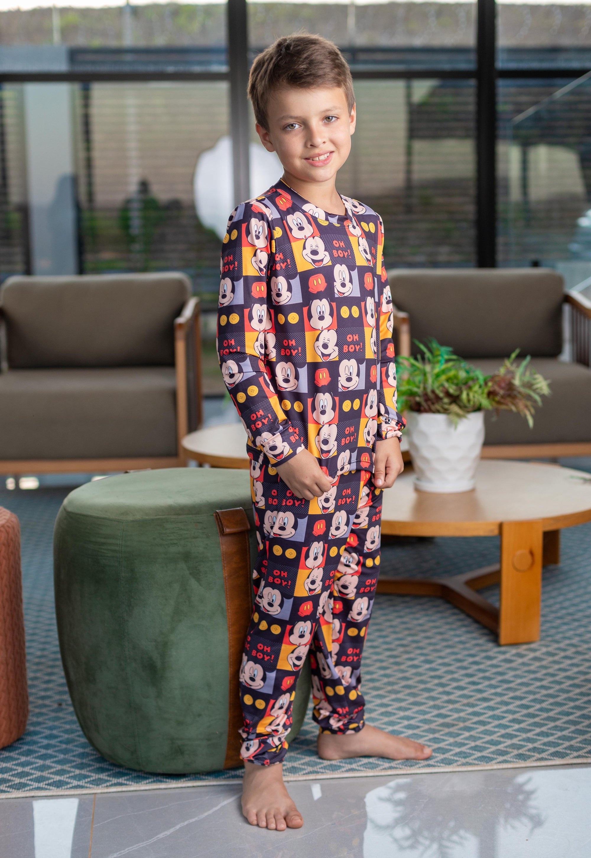 Calça Manga Longa Tradicional infantil Mickey Oh Boy Pandite