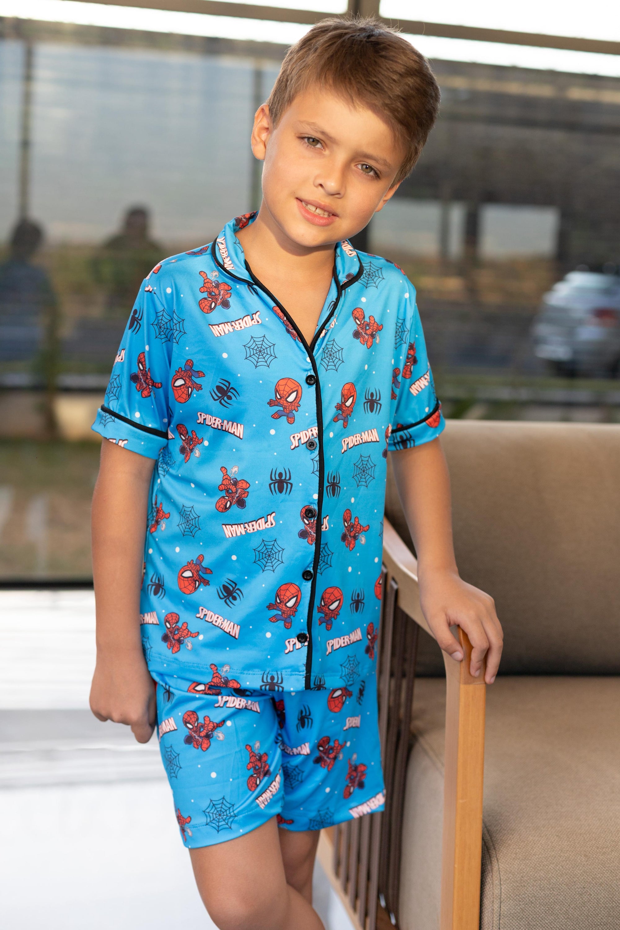 Americano Short Infantil Homem Aranha Pandite